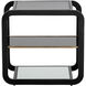 Ambretta 23.5 X 22.25 inch Black / Smoke Grey Side Table